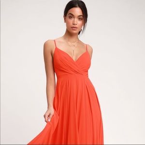 Lulu’s Coral Maxi Dress - Small